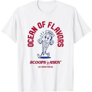 Stranger Things Scoops Ahoy Ocean Of Flavors Snow Cone Logo T-Shirt